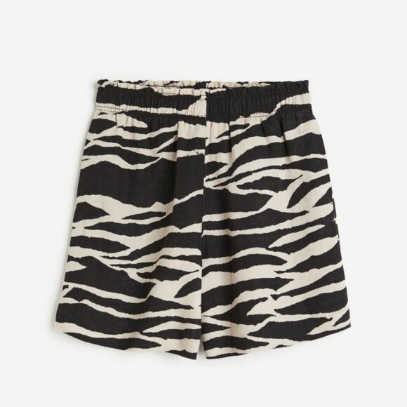 ❤️ H&M Linen Blend Elastic Waistband Pull-On Shorts - Size L - Picture 3 of 5